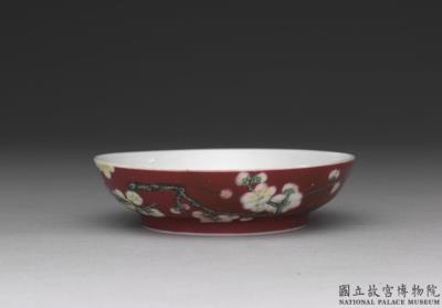 图片[3]-Saucer with plum blossoms on red ground in falangcai polychrome enamels, Qing dynasty, Yongzheng reign (1723-1735)-China Archive